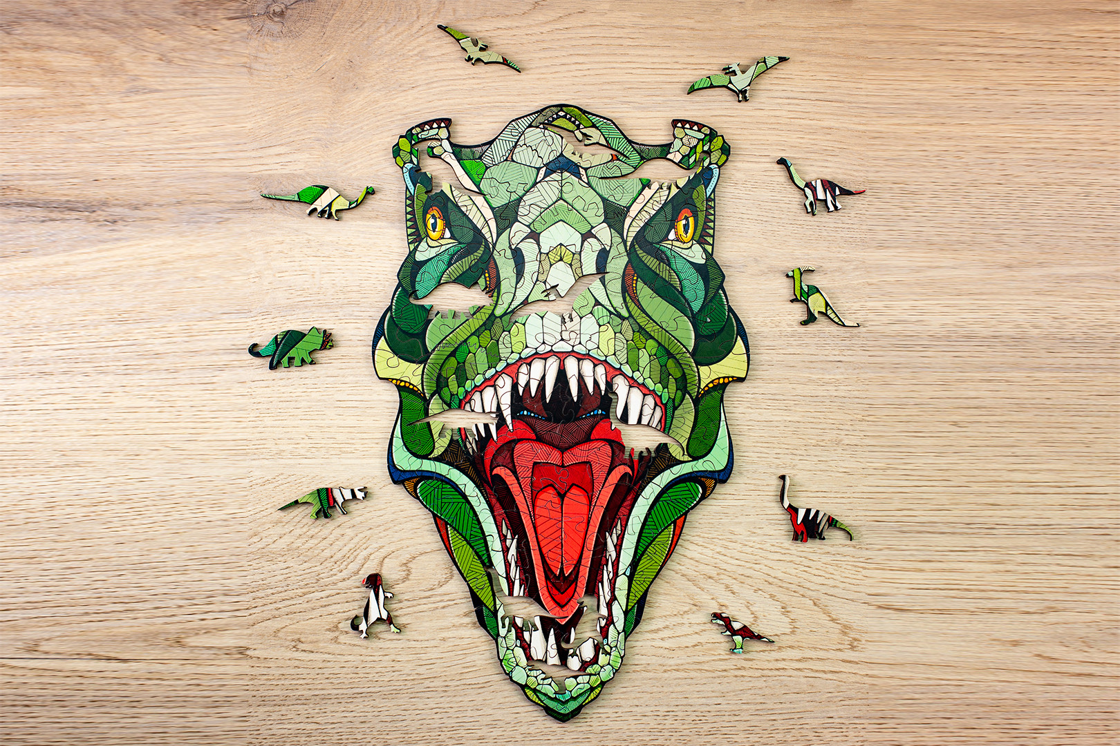 Levně Eco-wood-art - dřevěné puzzle T-REX