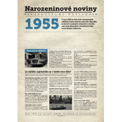 Narozeninové noviny 1955 s vlastním textem a fotografií